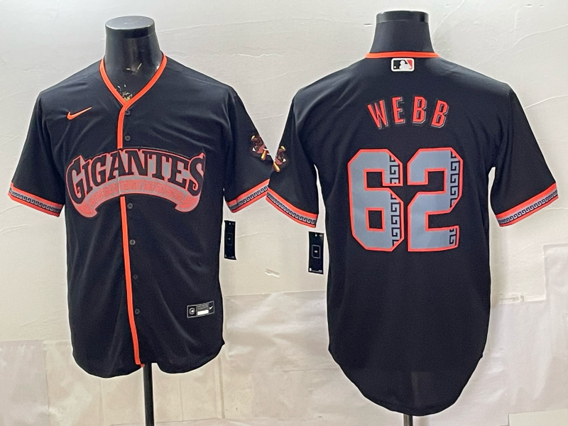 Men's San Francisco Giants Logan Webb #62 Black Alternate Stadium Jersey