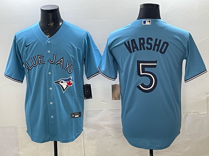 Men's Toronto Blue Jays Daulton Varsho #5 Powder Blue Alternate Limited Jersey
