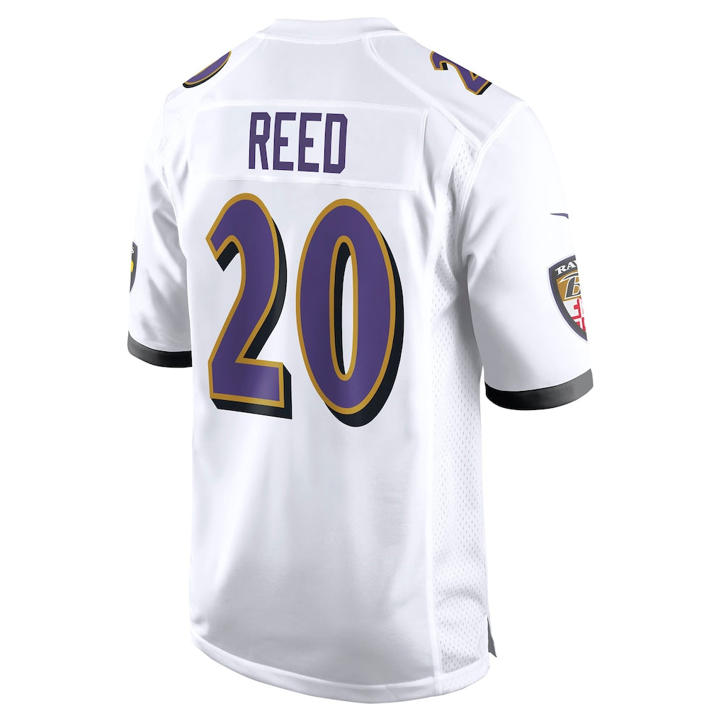 B.Ravens #20 Ed Reed White Retired Player Alternate Game Jersey