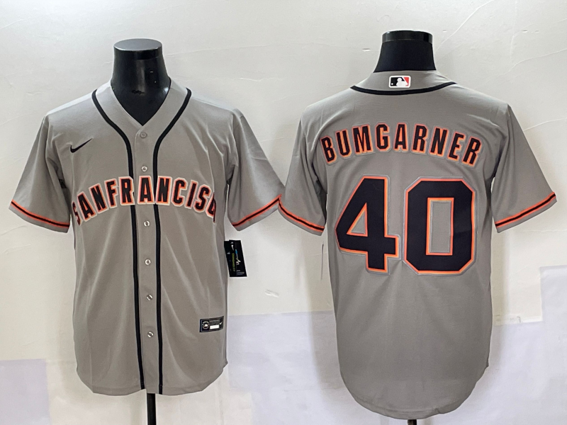 Men's San Francisco Giants Madison Bumgarner Gray Replica Player Jersey