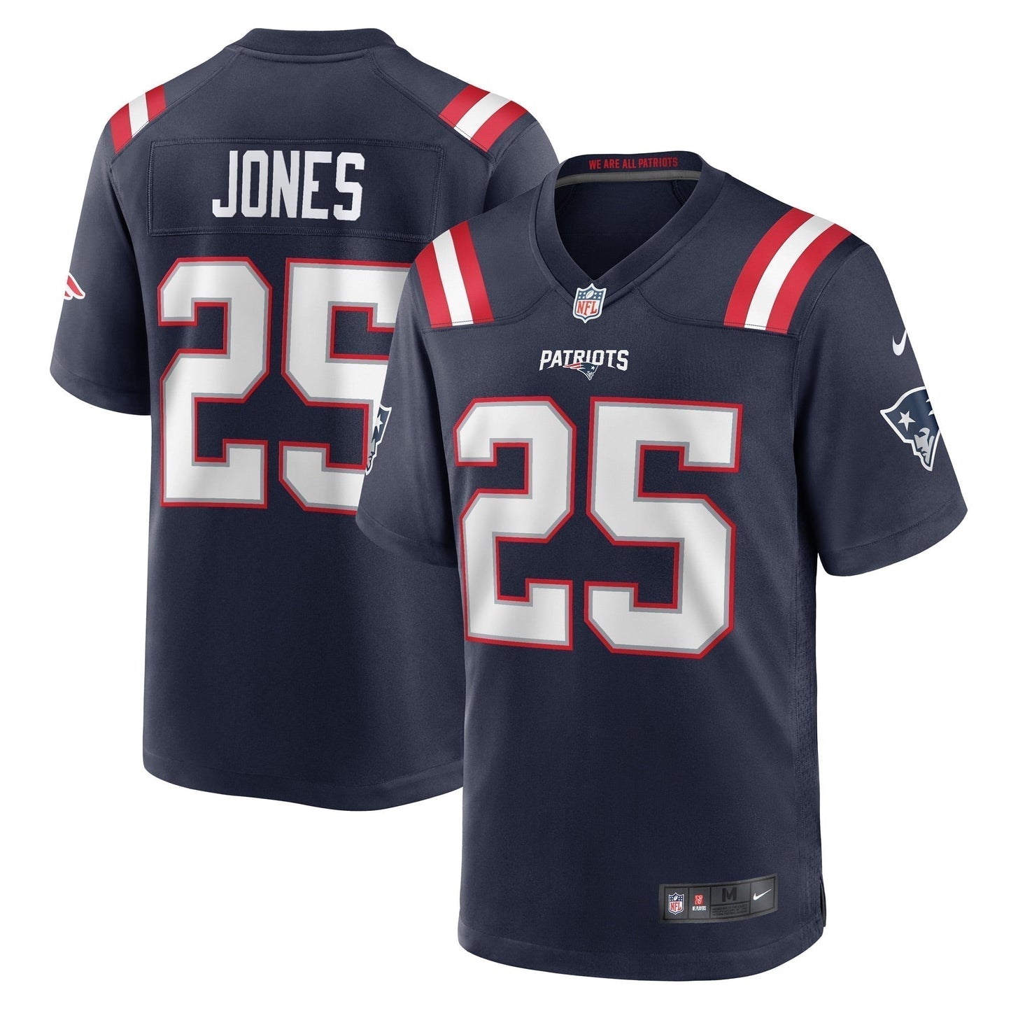Marcus Jones New England Patriots  Game   Jersey - Navy