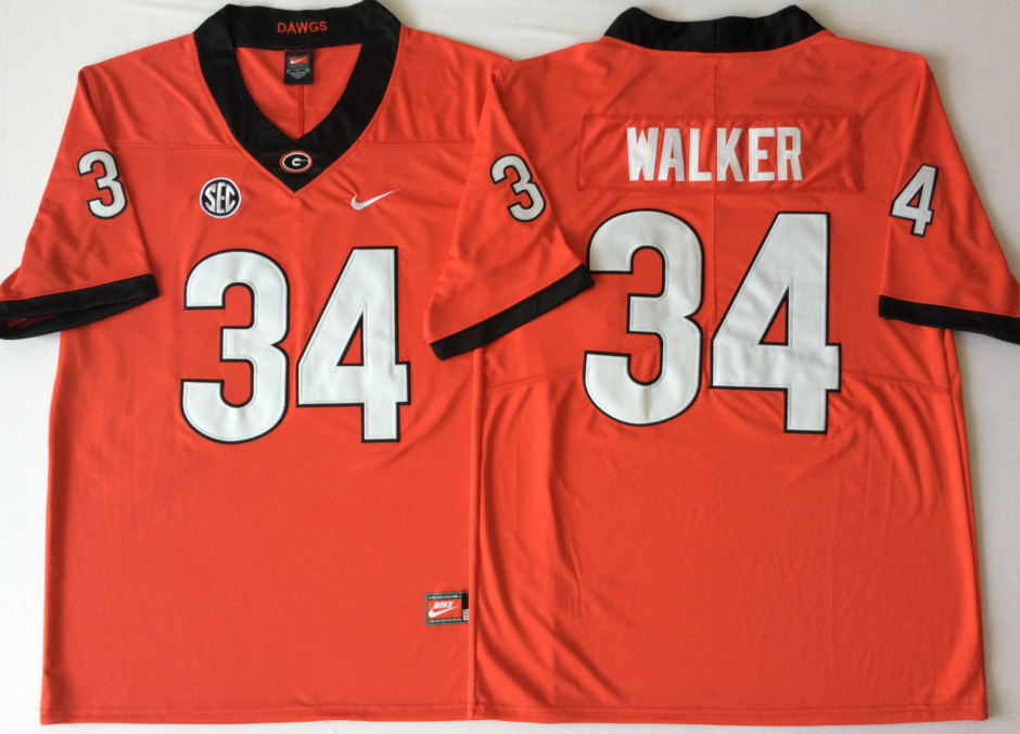 Men's Georgia Bulldogs Herschel Walker Red Player Game Jersey