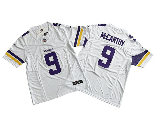 J.J. McCarthy #9 Minnesota Vikings  Game Jersey -  White