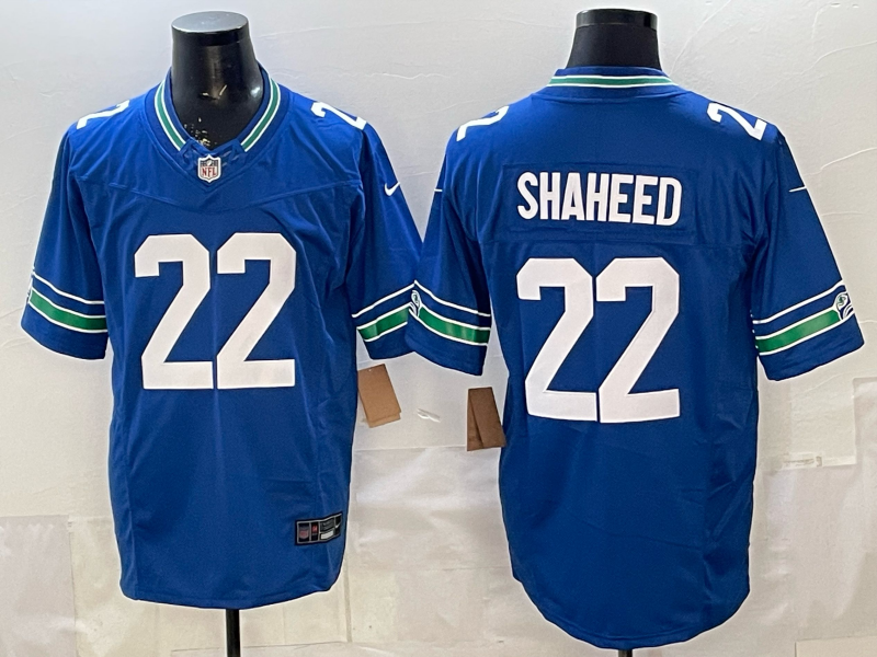 Men's Seattle Seahawks Rashid Shaheed Royal Alternate Game Jersey