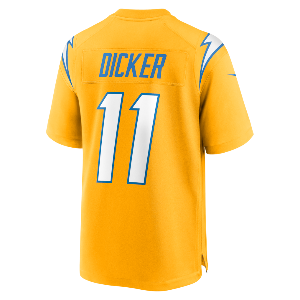 LA.Chargers #11 Cameron Dicker Gold Alternate Player Game Jersey