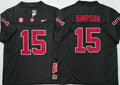 Men's Alabama Crimson Tide Ty Simpson Black Player Game Jersey