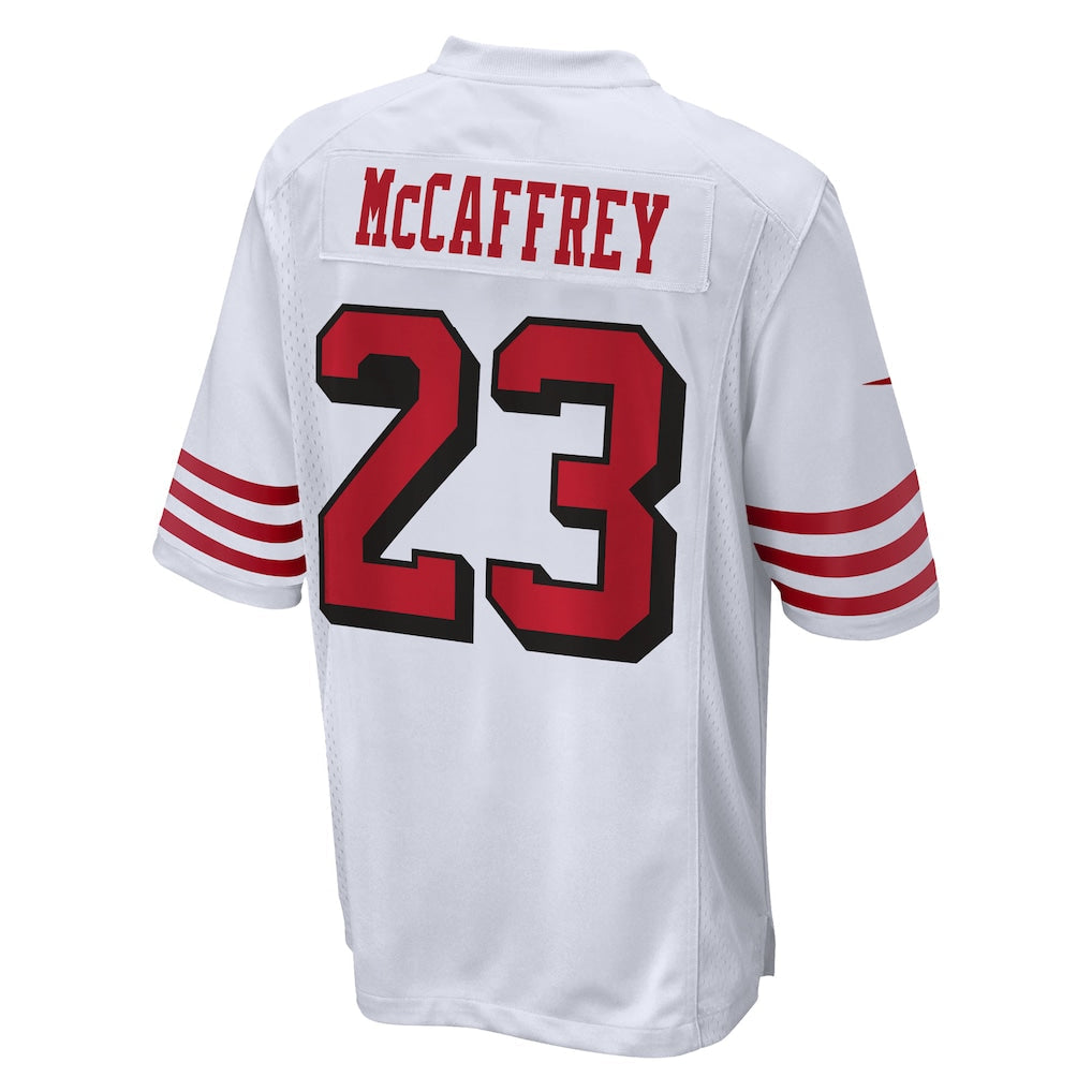 SF.49ers #23 Christian McCaffrey White Fashion Game Jersey