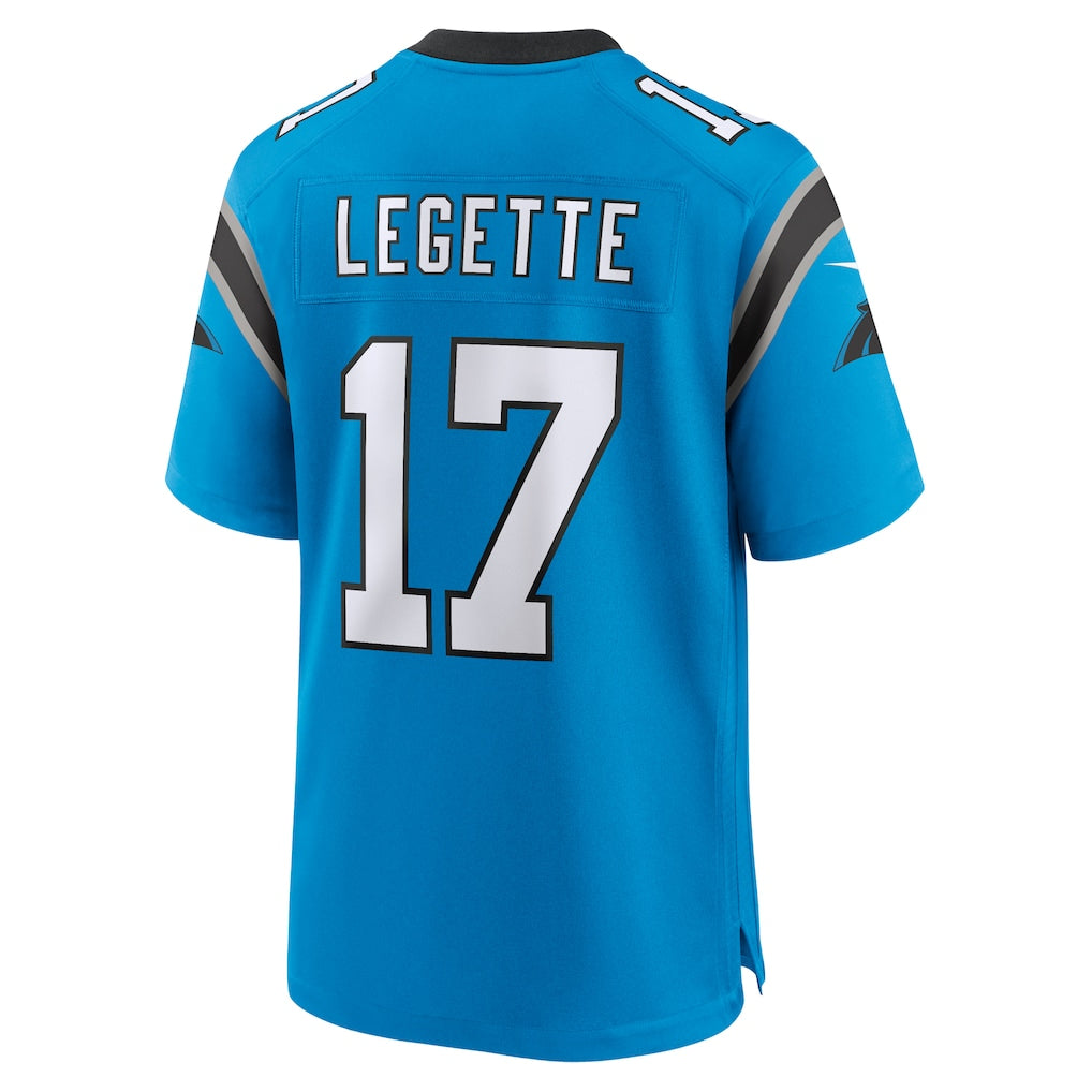 C.Panthers #17 Xavier Legette Blue Alternate Game Jersey