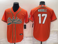 Men's Miami Dolphins Jaylen Waddle Orange Game Jersey Joint Edition