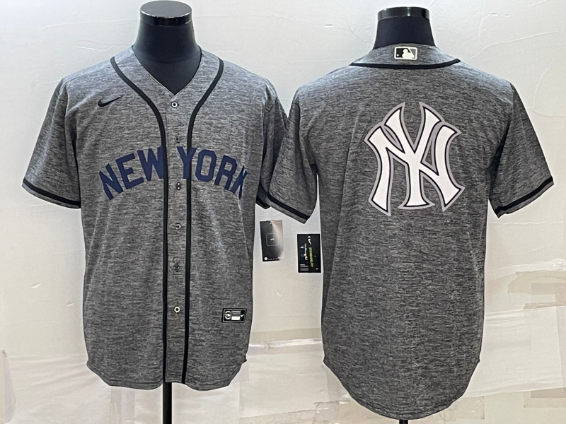 Men's New York Yankees1 Gray Authentic Player Jersey