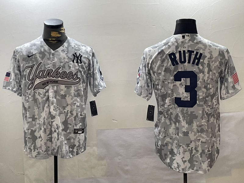 Men's New York Yankees Babe Ruth Arctic Camo 2024 Salute to Service Limited Jersey