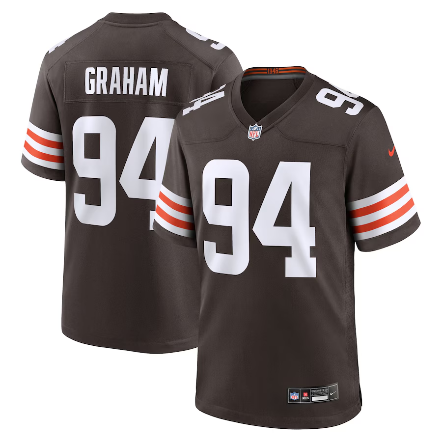Men's Cleveland Browns Mason Graham  Brown 2025 NFL Draft First Round Pick Game Jersey