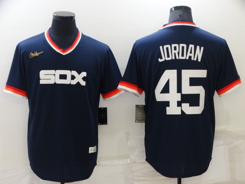 Men's Chicago White Sox Michael Jordan #45 Navy Replica Player Jersey1