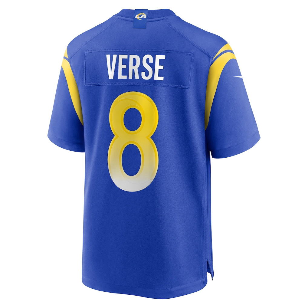 LA.Rams #8 Jared Verse Royal Player Game Jersey
