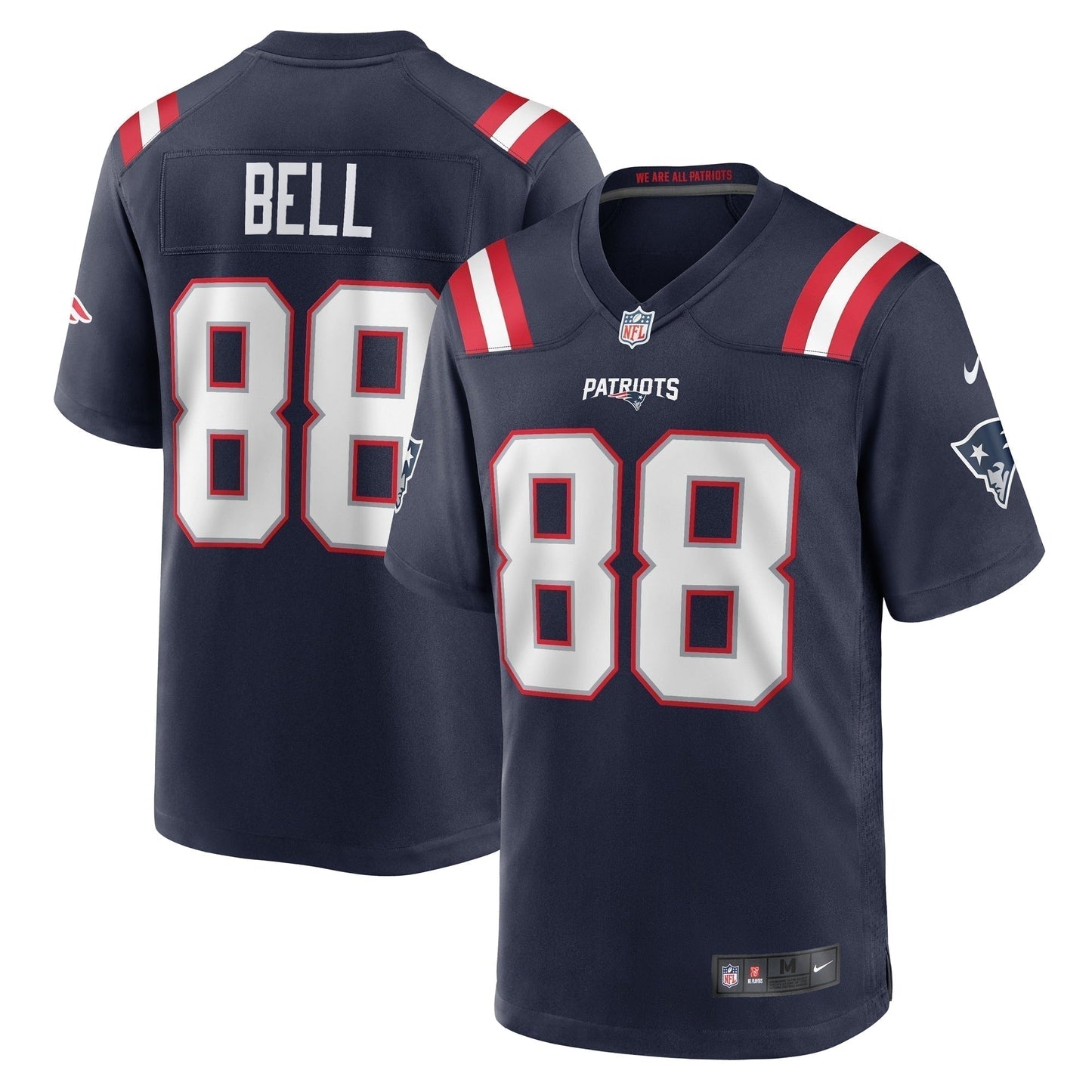 Jaheim Bell New England Patriots   Game Jersey -  Navy
