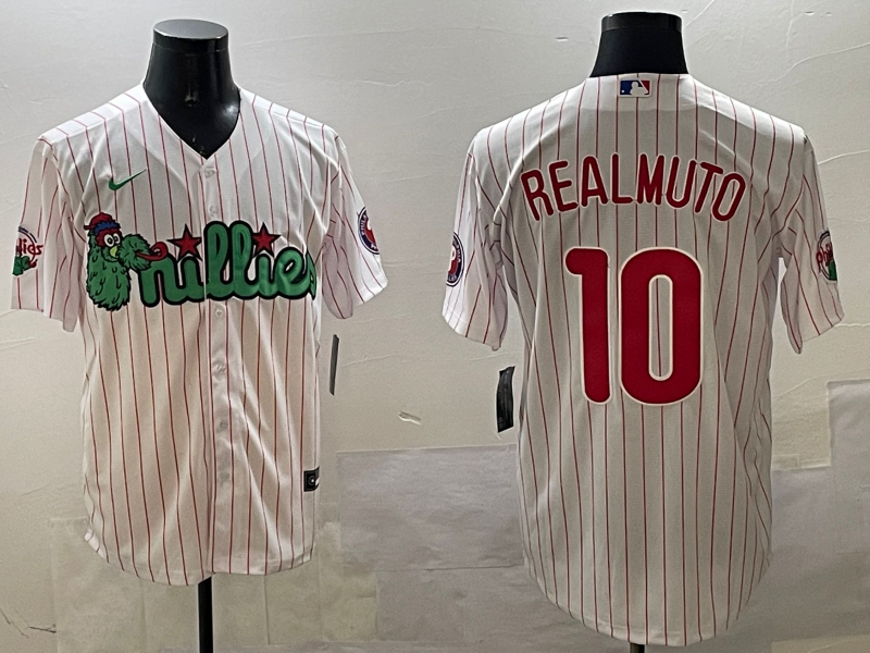 Men's Philadelphia Phillies JT Realmuto White Replica Team Jersey