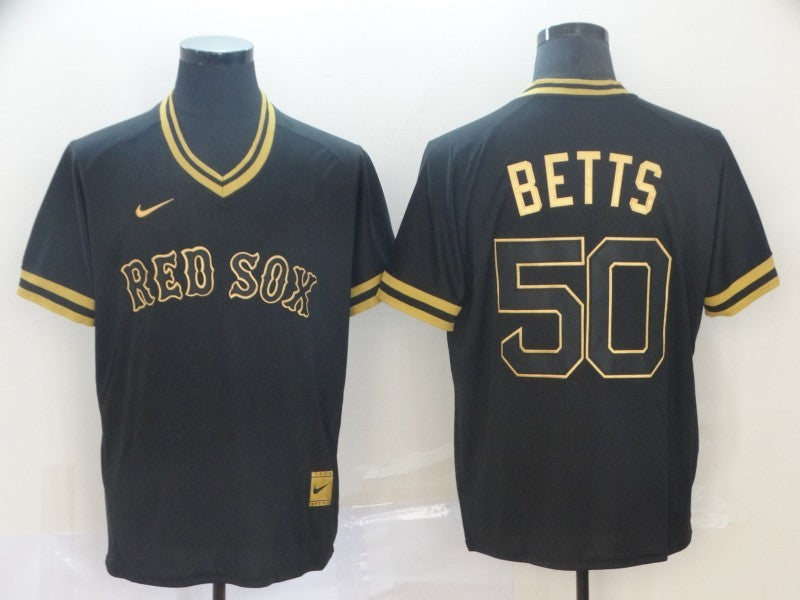 Men's Boston Red Sox Mookie Betts #50 Black Replica Baseball Jersey1