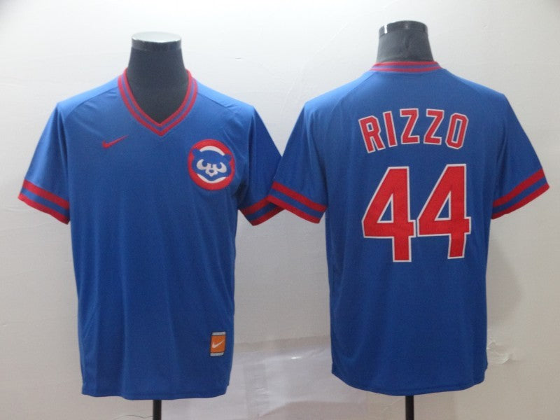 Men's Chicago Cubs Anthony Rizzo Blue Stitched Jersey