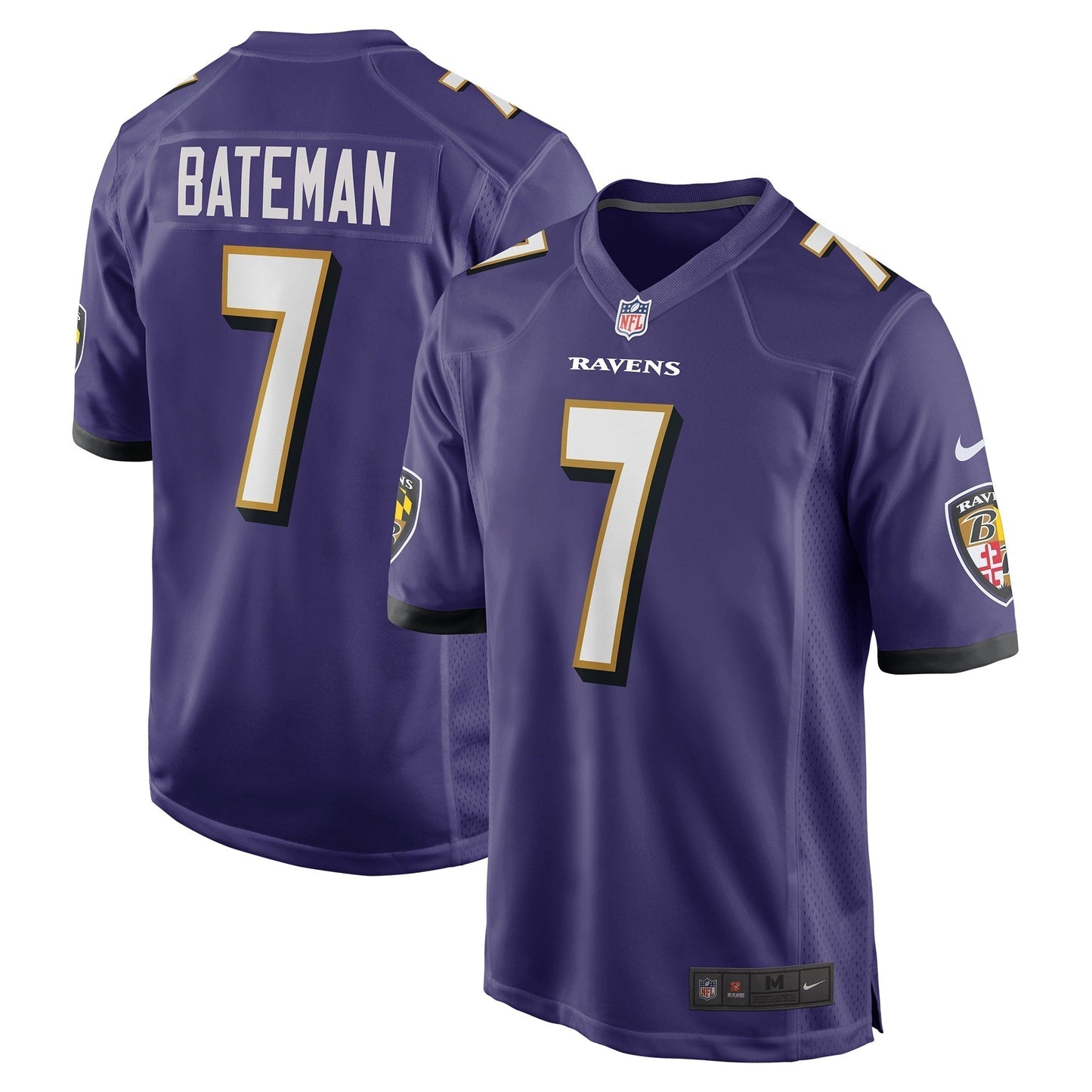 Rashod Bateman Baltimore Ravens  Game   Jersey - Purple