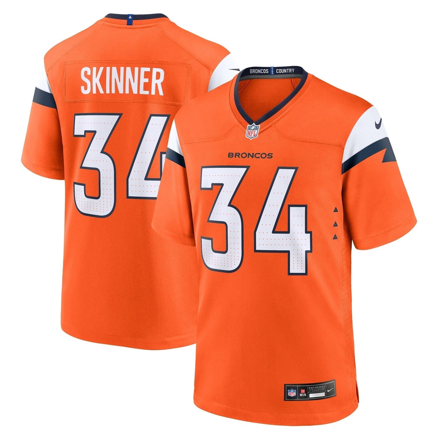 JL Skinner Denver Broncos  Team Game Jersey -  Orange