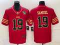 Men's San Francisco 49ers Deebo Samuel #19 Red 75th Anniversary Player Jersey1