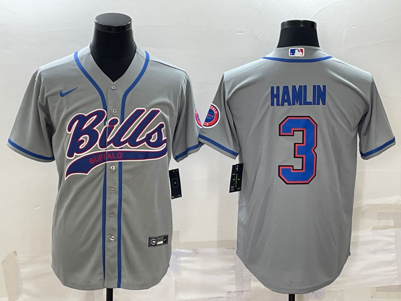 Men's Buffalo Bills Damar Hamlin Gray Game Jersey Joint Edition