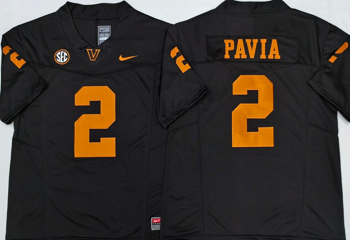 Men's Vanderbilt Commodores Diego Pavia Black Player Jersey