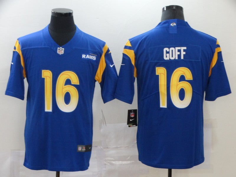 Men's Los Angeles Rams Jared Goff #16 Blue Game Player Jersey1