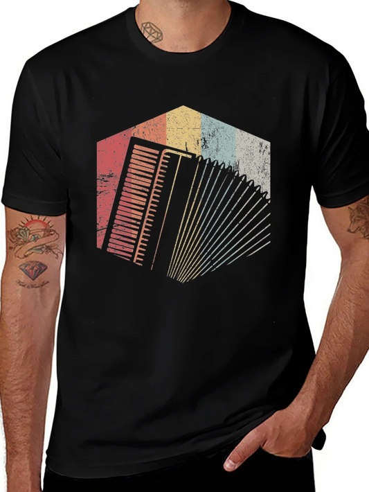 Vintage Accordion Graphic Tee - Retro Style