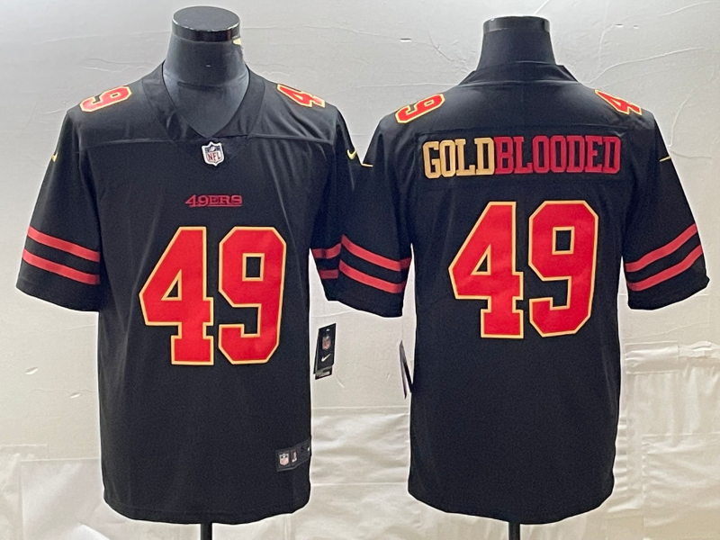 Men's San Francisco 49ers Gold Blooded Black Game Jersey