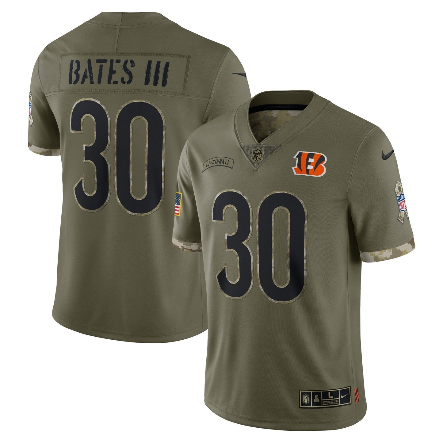 Jessie Bates III Cincinnati Bengals  Salute To Service Limited Jersey - Olive