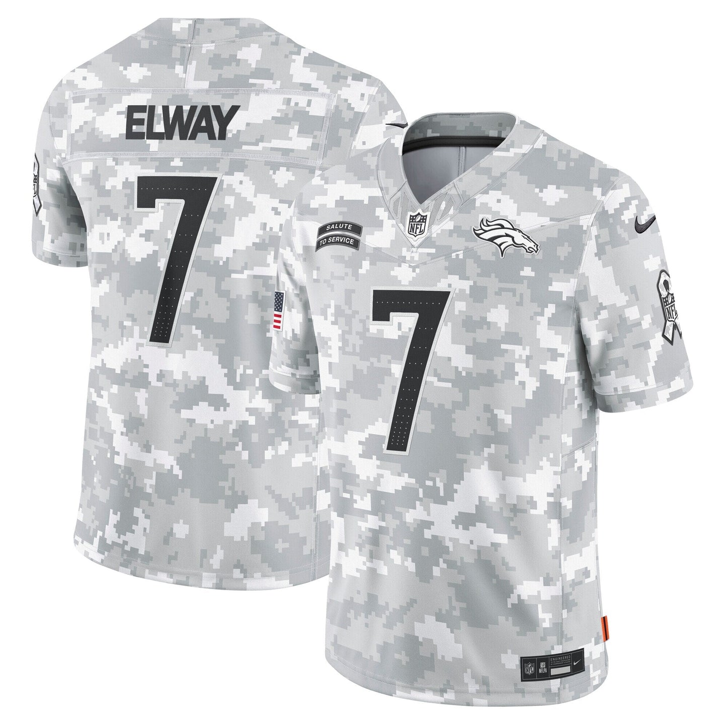 John Elway Denver Broncos  2024 Salute to Service Retired   Limited Jersey - Arctic Camo