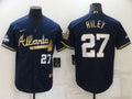 Men's Atlanta Braves Austin Riley Navy Fashion Stitched Jersey