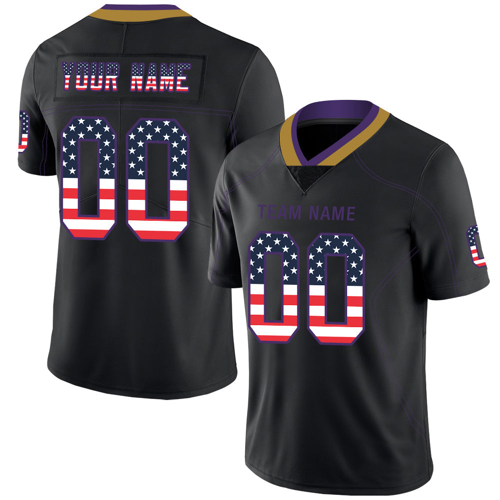 Custom B.Raven Stitched American Football Jerseys Personalize Birthday Gifts Black Jersey