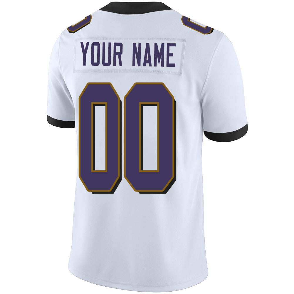 Custom B.Raven Stitched American Football Jerseys Personalize Birthday Gifts White Jersey