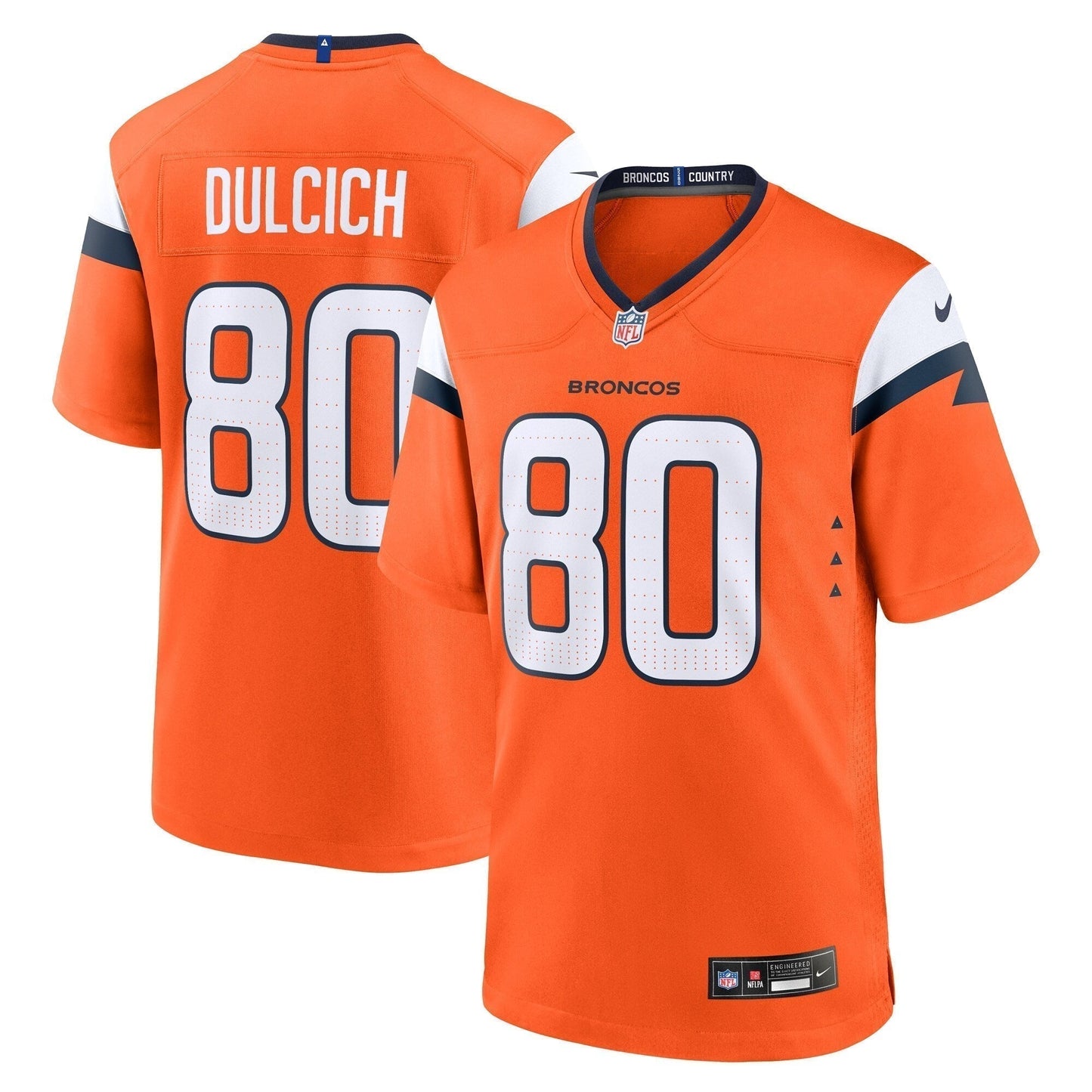 Greg Dulcich Denver Broncos  Team Game Jersey -  Orange