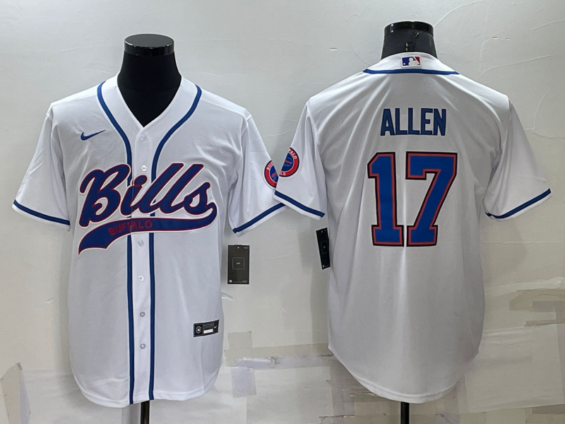 Men's Buffalo Bills Josh Allen White Game Jersey Joint Edition