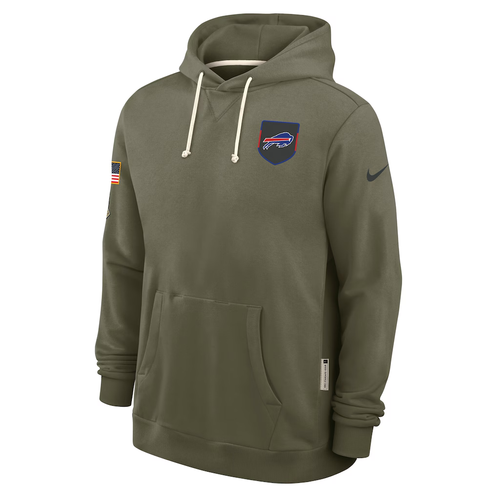 Men's Buffalo Bills  Olive 2025 Salute to Service Sideline Standard Issue Dri-FIT Hoodie