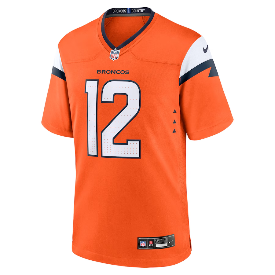 Men's Denver Broncos Jahdae Barron  Orange 2025 NFL Draft First Round Pick Game Jersey
