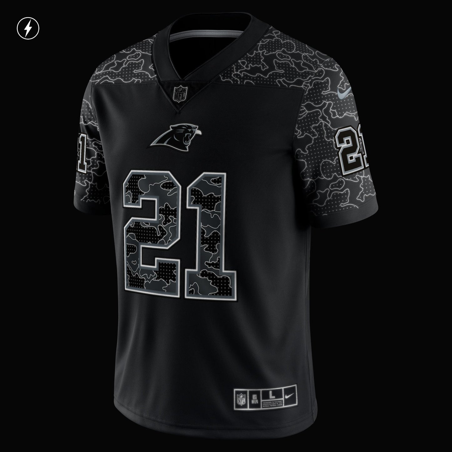 Jeremy Chinn Carolina Panthers  RFLCTV Limited Jersey - Black
