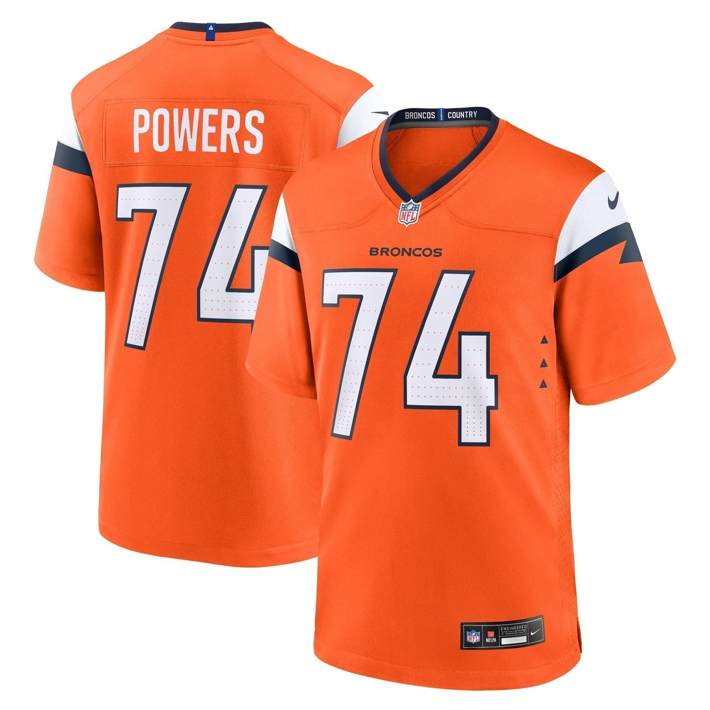 Ben Powers Denver Broncos  Team Game Jersey -  Orange