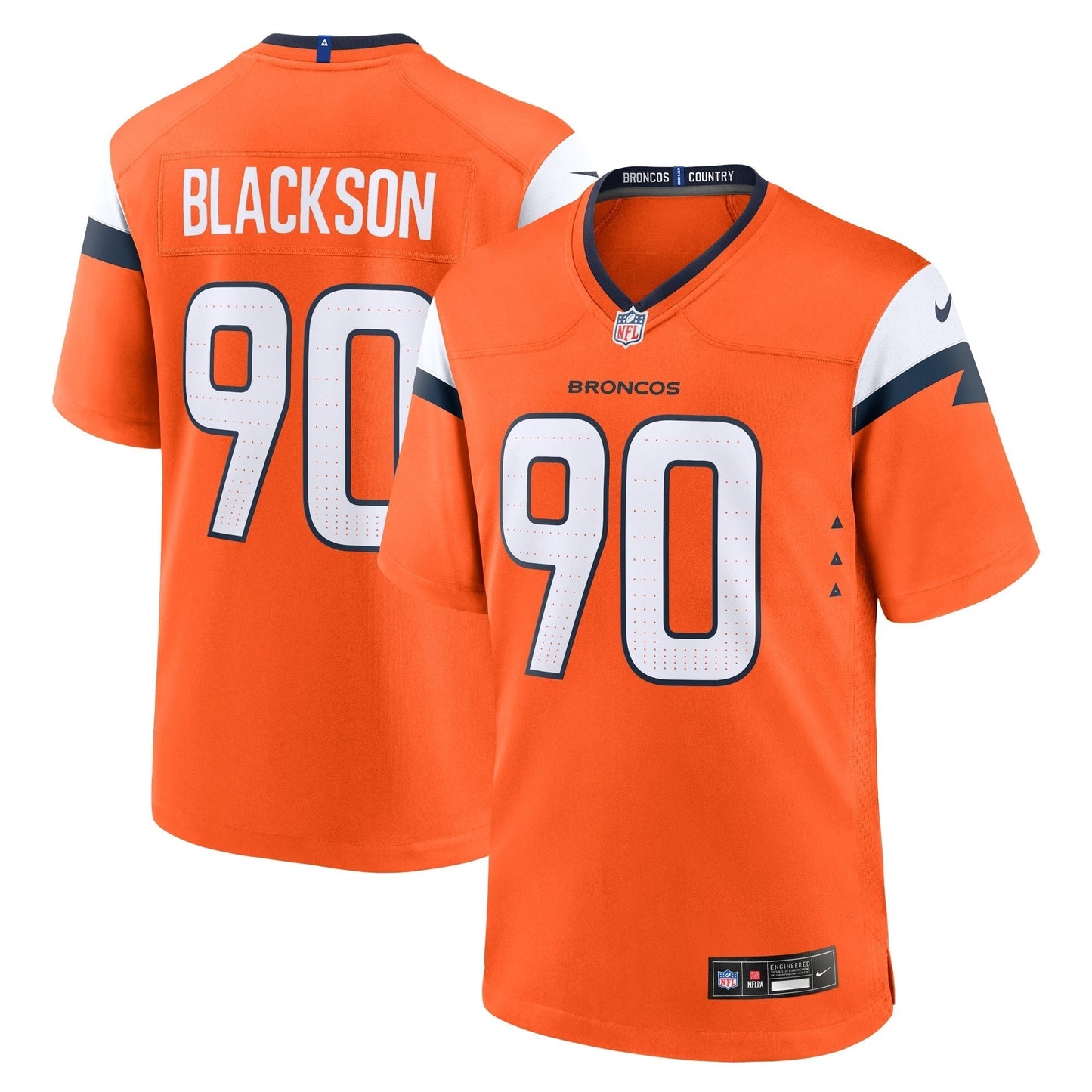 Angelo Blackson Denver Broncos  Game Jersey -  Orange