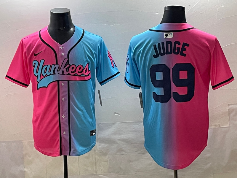 Men's New York Yankees Aaron Judge Pink/Blue Player Jersey