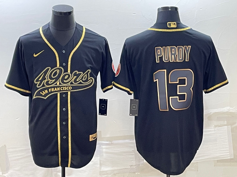 Men's San Francisco 49ers Brock Purdy Black Player Jersey Joint Edition