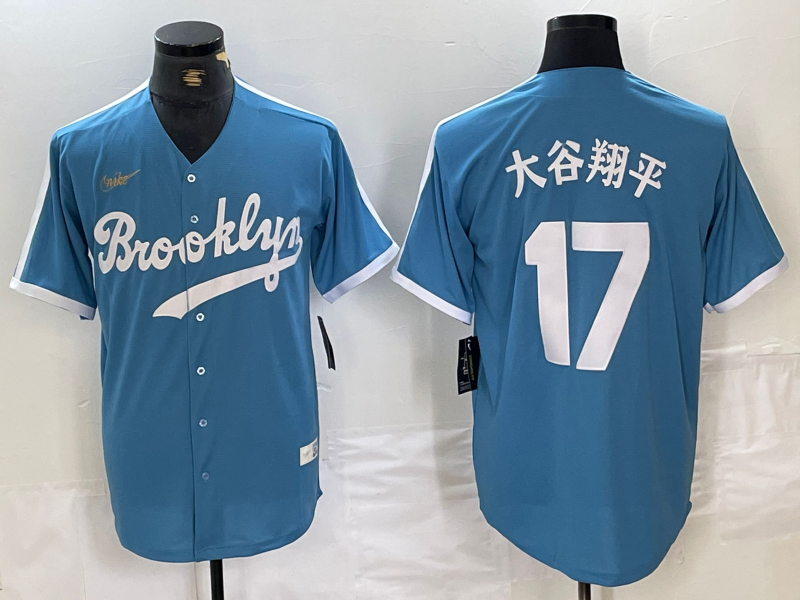 Men's Los Angeles Dodgers Shohei Ohtani Light Blue Cooperstown Collection Player Jersey