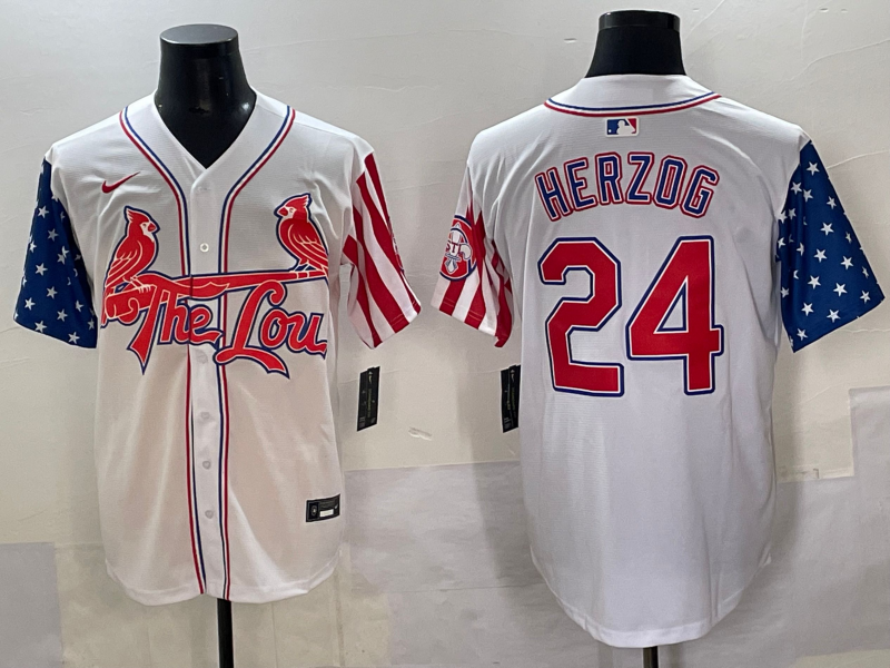 Men's St. Louis Cardinals Whitey Herzog White Replica Player Jersey