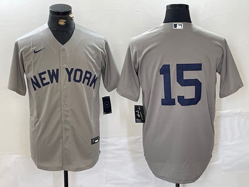 Men's New York Yankees Thurman Munson Gray Replica Player Name Jersey