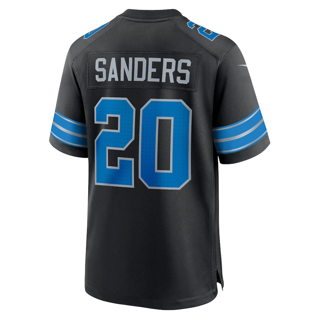 D.Lions #20 Barry Sanders Black 2nd Alternate Retired Player Game Jersey