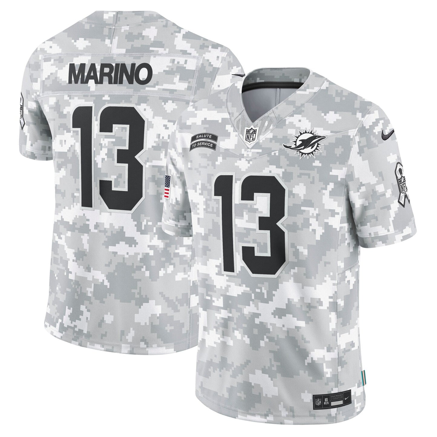 Dan Marino Miami Dolphins  2024 Salute to Service Retired   Limited Jersey - Arctic Camo