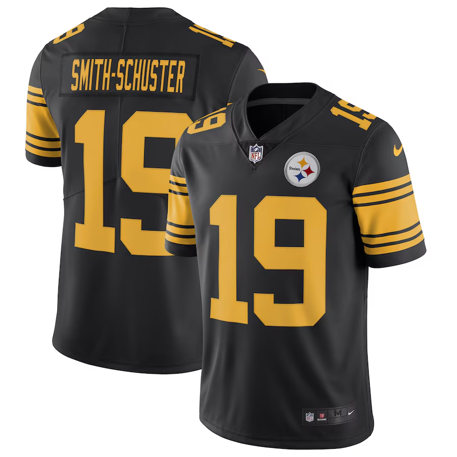 Men's Pittsburgh Steelers JuJu Smith-Schuster  Black Vapor Untouchable Color Rush Limited Player Jersey